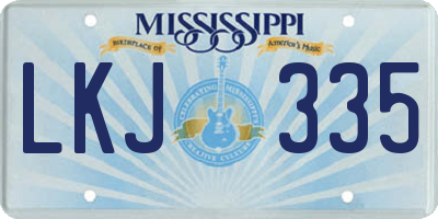 MS license plate LKJ335