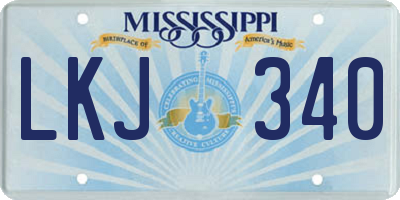 MS license plate LKJ340