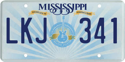 MS license plate LKJ341