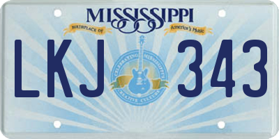 MS license plate LKJ343