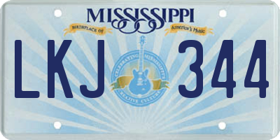 MS license plate LKJ344