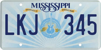 MS license plate LKJ345