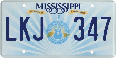 MS license plate LKJ347