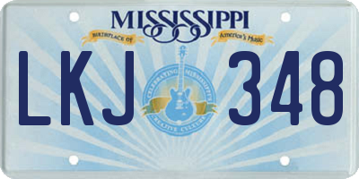 MS license plate LKJ348
