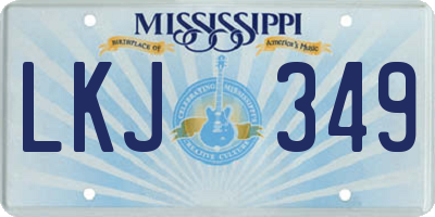 MS license plate LKJ349