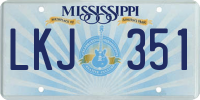 MS license plate LKJ351
