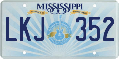 MS license plate LKJ352