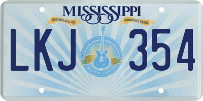 MS license plate LKJ354