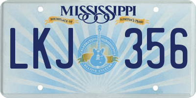 MS license plate LKJ356