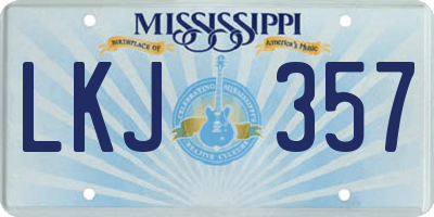 MS license plate LKJ357
