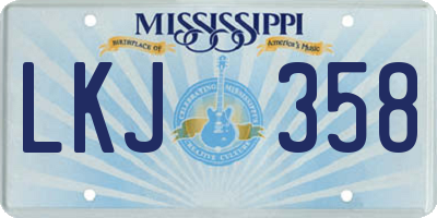 MS license plate LKJ358