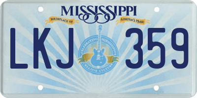 MS license plate LKJ359
