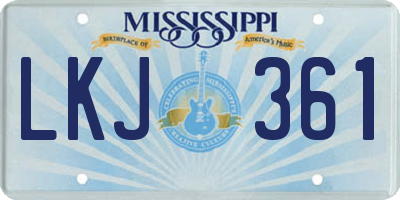 MS license plate LKJ361