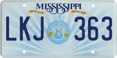MS license plate LKJ363