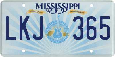 MS license plate LKJ365