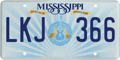 MS license plate LKJ366
