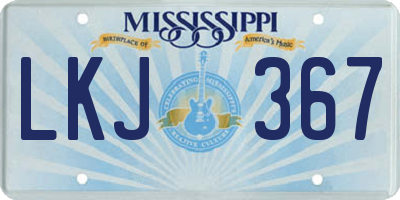 MS license plate LKJ367