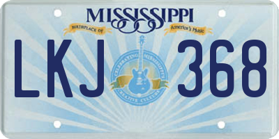 MS license plate LKJ368