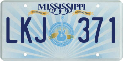 MS license plate LKJ371