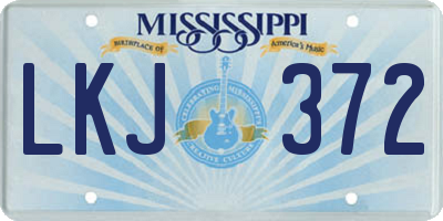 MS license plate LKJ372