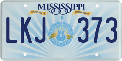 MS license plate LKJ373