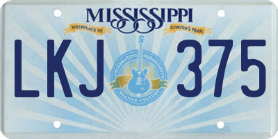 MS license plate LKJ375
