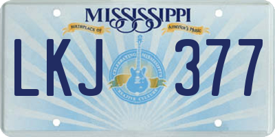 MS license plate LKJ377