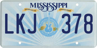 MS license plate LKJ378