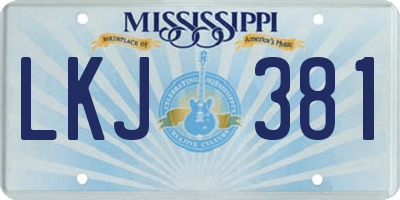 MS license plate LKJ381