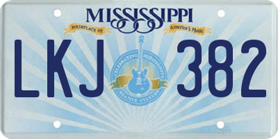 MS license plate LKJ382