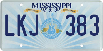 MS license plate LKJ383
