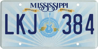 MS license plate LKJ384