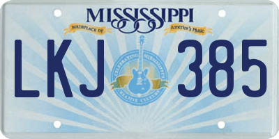 MS license plate LKJ385