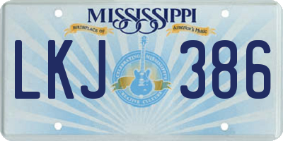 MS license plate LKJ386