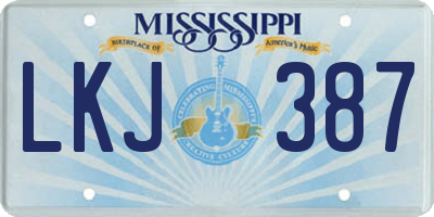 MS license plate LKJ387