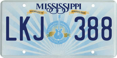 MS license plate LKJ388