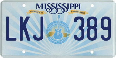 MS license plate LKJ389