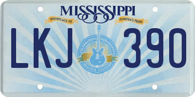 MS license plate LKJ390