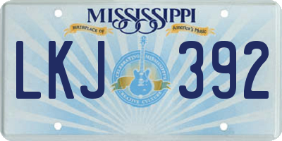 MS license plate LKJ392
