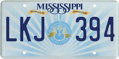 MS license plate LKJ394