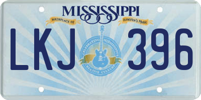 MS license plate LKJ396