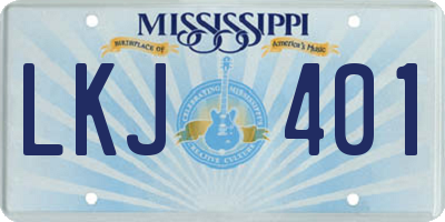 MS license plate LKJ401