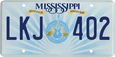 MS license plate LKJ402