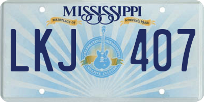 MS license plate LKJ407