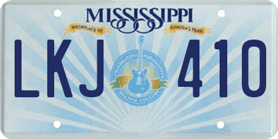 MS license plate LKJ410