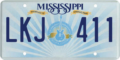 MS license plate LKJ411