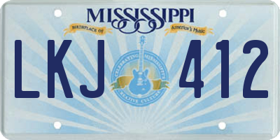 MS license plate LKJ412