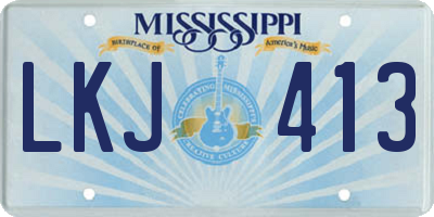MS license plate LKJ413