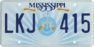MS license plate LKJ415