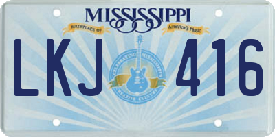 MS license plate LKJ416